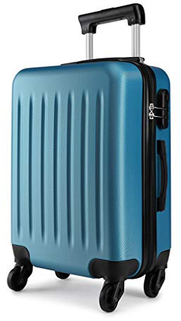 KONO Koffer Reisekoffer Groß Trolley Hartschale ABS Gepäck 4 Rollen Spinner Rollenkoffer (Dunkelblau, Großer Koffer)