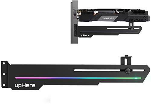 upHere Soporte para tarjetas gráficas RGB de 5 V, 3 pines, RGB LED, soporte para tarjeta de vídeo, soporte para GPU, placa base Sync-GS05ARGB
