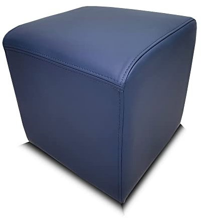 Quattro Meble Blaues Echtleder Hocker viele Größen Echtleder Sitzhocker Rindsleder Sitzwürfel Fußhocker Polsterhocker Echt Leder Puff Farbe Kobalt (45 x 45 x H-45 cm)