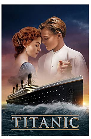 Eflormes Titanic Filmposter, Vintage, dekorative Malerei, Leinwand, Wandkunst, Büro, Schlafzimmer, Arbeitszimmer, Wohnzimmer, Freizeitclub, Poster, Geschenke, 30 x 45 cm