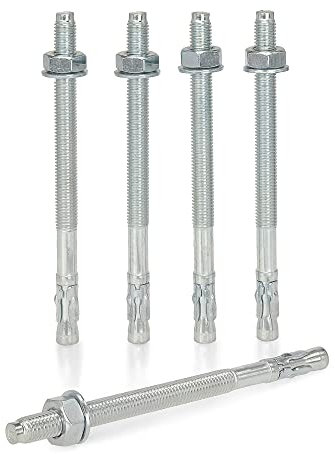 KM TRADE Bolzenanker - Schwerlastanker aus verzinktem Stahl mit ETA Zulassung, Option 7 - M10 x 150 mm, fixierbare Dicke: 85 mm - 1 Stück