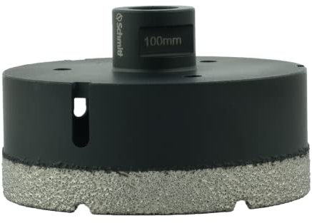 Schmith - Scie Cloche Diamant 100mm avec Filetage M14 - Foret Diamanté pour Perçage à Sec - Scie Cloche Carrelage - pour Carrelage, Granit, Marbre, Pierre, Béton, Céramique
