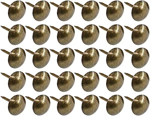 Mgoodoo Lot de 100 clous de rembourrage en laiton vintage pour meubles,Décoration antique,Décoration en bronze,Pour clous décoratifs,Thumb Tack Push Pins, punaises rondes à grande tête,11x17 mm