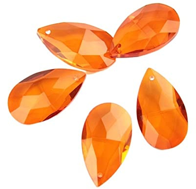 Prismen & Kaleidoskope Orange Farbe Kristall Anhänger 38mm/63mm/76mm Teardrop Prism Teile Beleuchtung Kronleuchter Optik-Kits für den naturwissenschaftlichen Unterri (Color : 38mm 10pcs)