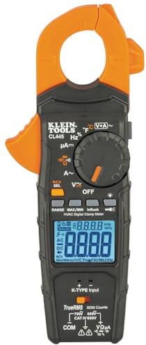 Klein Tools CL445 HVAC Clamp Meter, Auto-Ranging TRMS, NCVT, Measures Voltage, Current, Temperature, Micro Amps, InRush and More