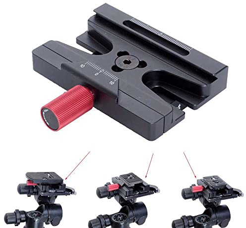 iShoot klämadapter monteringsomvandlare för konvertering av Arca-Swiss Fit snabbkopplingsplatta 200PL/410PL-platta till RC4 stativklämma, kompatibel med Manfrotto 405/410/488RC4/498RC4/808RC4 stativ