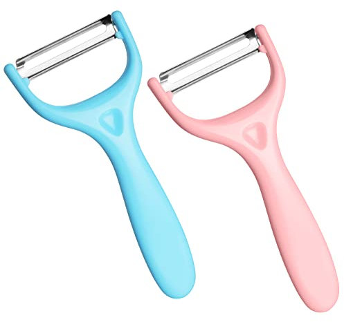 Vicloon Pelador de Verdura,2PCS Pelador de Frutas de Acero Inoxidable,Pelador para Cocina Corte Bidireccional,Pelador de Patatas con Mango,Pelador de Manzanas,Peras,Patatas,Pepinos,Zanahorias