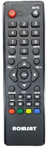Replacement Remote Control Work for TV/Audio/Projector for Romsat TR-9100HD for DVB-T2 Terrestrial Receiver