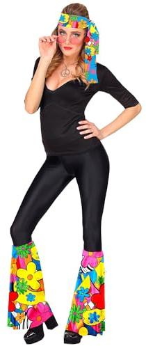 W WIDMANN MILANO Party Fashion - Hippie Set 60er / 70er Jahre | Mit Stirnband und Stulpen, Flower Power Kostüm Accessoire für Disco Outfits, Karneval, Festivals