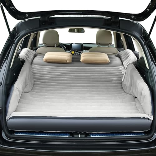 AKUDY Self-Inflating SUV Air Mattress with Built in Electric Pump，car air Mattress for Trunk，Portable car Mattress for Travle and Camping (Light Gray)