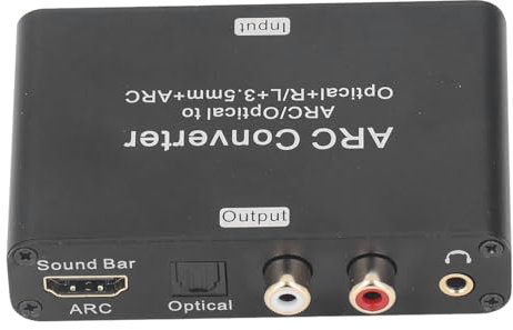 Conversor de audio digital a analógico, 192KHZ Puerto para auriculares estéreo de 3,5 mm Conversor RCA Transmisión de 5.1 canales Control de volumen Adaptador óptico a RCA