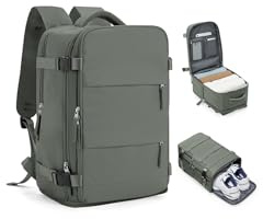 HPLQQ Sac à Dos Voyage Bagage Cabine 40x30x20 pour Ryanair/Wizz Sac À Main Bagage Cabine Avion 40x30x20 Sac À Dos Voyage Imperméable pour Week-End Travel Gym Excursions Courtes 24L,E2-vert armée