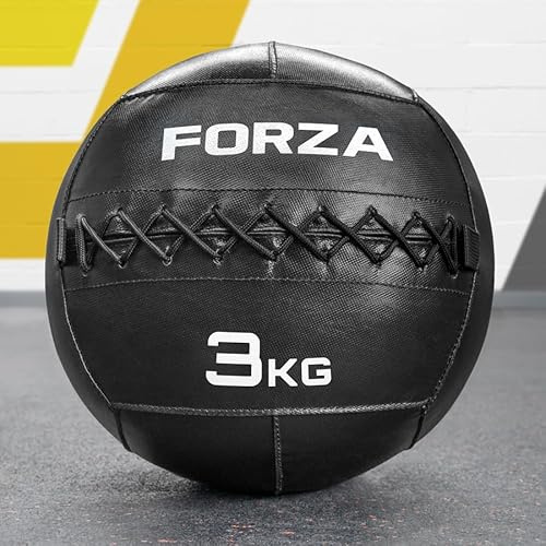 FORZA Wall Balls [3kg-15kg] | Durable Weighted Exercise Ball for Strength & Power Training – Individual, Half or Full Pack for Home Workouts & Gym Training (3kg)