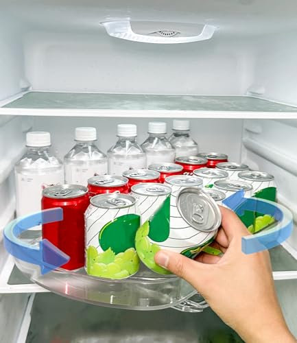 Küchen Organizer, 360° Freie Rotation,Kühlschrank Drehteller Organizer, Hergestellt aus PP Material,Refrigerator Turntable Organiser,Drehbarer Gewürzhalter für Schränke, Kühlschränke, Küchen (28*40cm)