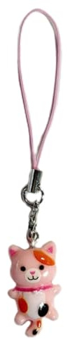 XIAHIOPT Handyanhänger, Handy-Anhänger, schöne Katze, Schlüsselanhänger für Frauen und Mädchen, handgefertigter Schmuck, Ornament, Handtaschen-Zubehör, 1