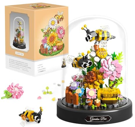 Lotvic Blumen Bausteine Set, Biene Blumen Micro Mini Baustein Set 588 Teile, Blumens Insekten klemmbausteine Bausteine, Künstliche Blumens Botanische Sammlung, Geschenke für Kinder und Erwachsene