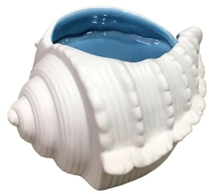 BMOZRM Creatividad Cerámico Caparazón Salero Cocina Encimera Azucarero Moderno Especias Caja De Almacenamiento Para Condimentos Pimienta(Azul)