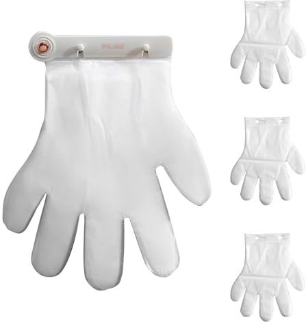 MTNSPTCR Disposable Glove Dispenser - Disposable Glove Organizer with 300PCS Plastic Gloves for Disposable Glove Storage