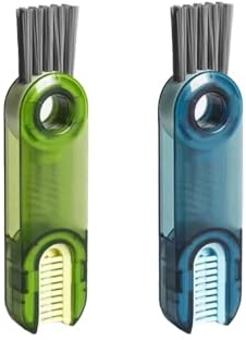 XTTIUN 3-in-1 Multi-purpose Lid Bottle Brush, Cup Bottle Lid Brush, Cup Lid Crevice Cleaning Brush,Multi-purpose Slit Brush,Bottle Cup Lid Detail Brush Mini Silicone Bottle Holder Cleaner 2Pcs