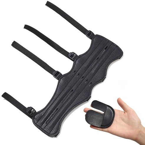 Hayaww Bågskytte Arm Skydd, Läderbågskytte Arm Guard, Arm Skjutskydd, Armskydd för Bågskytte, Bågskytte Underarmsvakt med Band