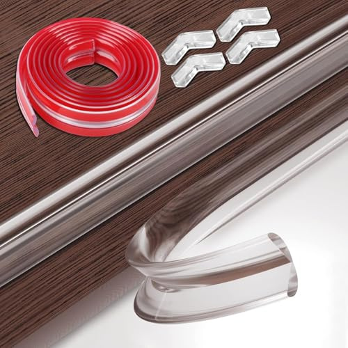 Kantenschutz Baby Transparent, 2M Langer (1cm breiter) Eckenschutz für Babys, Eckenschützer für Möbel, transparentes Baby Proofing-Stoßfängerkissen, Sicherheitspuffer für Ecken und Kanten