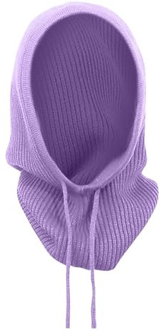 Mütze Damen Winter: Strickmütze Damen Baumwolle Balaclava Warmer Weich Kapuze Mütze Stricken Winddicht Schalmütze Sport Und Outdoor Gesichtsmaske Solide Skimütze Sturmhauben Beanie Wintermützen