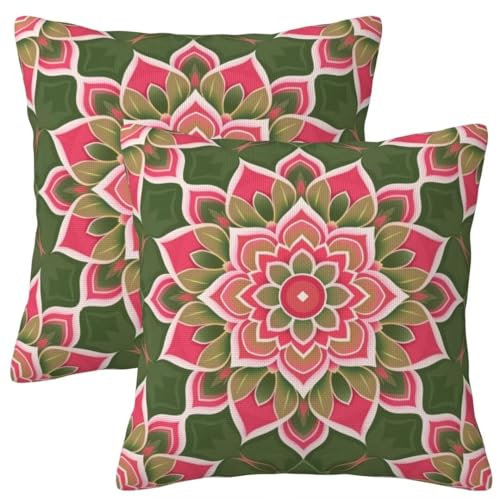 Kissenbezug 40x40 cm 2er Set Herbst Deko Kissen Vintage Blatt Kissenbezug, Quadrat Kissenbezüge, Weicher Sofakissen, Kissenhülle Herbst, Zier Kissen Mit ReißVerschluss, Couch Deko Schlafzimme 16x16In