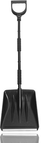 3 in 1 Snow Shovel Set, Folding Emergency Snow Shovel Portable Snow Shovel with Ice Scraper Brush for Garden Camping Car Black
