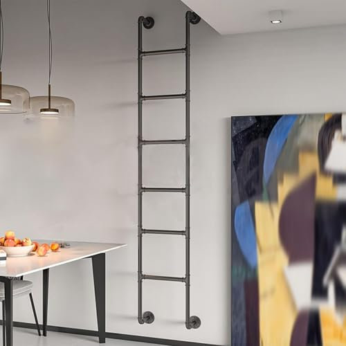 Heavy Duty Black Egress Window Ladder for Twin Bed/Crawl Space Access Wall Mount Loft Climbing Ladders with Fire All Install Fittings Included