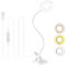Desk Lamp Clip On Clamp Light & 3 Light Mode 10 Dimmable Brightness Eye Caring Book Adjustable for Reading Studying Working Video Conference Lighting - White