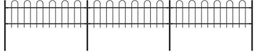 Xichuzi Gartenzaun mit Bügel-Design, Sichtschutz Zaun, ZaunsichtschutzB, Steckzaun, Garten Zaun,Teichzaun, Zaunelemente, Garden Fence, Stahl 5,1 x 0,6 m Schwarz
