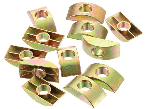 sourcing map 8mm Hole Dia Furniture Connector Half Moon Nuts Spacer Washer Bronze Tone 12PCS