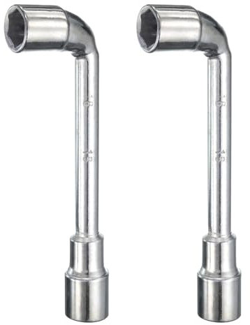 QUARKZMAN 2 Stück L-förmiger Winkelsechskantschlüssel 16mm 45# Stahl Doppelseitiger metrischer 6-Punkt-Rohrsteckschlüssel für allgemeine Reparaturen, Pipeline, Fahrrad- und Autowartung
