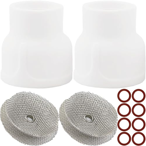 EATBALE 2 x #12 Alumina Ceramic Cups(White), 2 x Gas Len Diffusers Accessories Set for TIG Welding Torch, Fit DB SR WP-9/20 / 25, WP-17/18 / 26 Welding Gun with 8 x O-Rings Replacement Parts