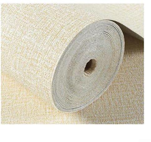 Emiif Waterproof Wallpaper with Soundproofing Capabilities for Peaceful Living (Beige Yellow)