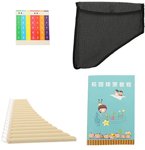 C Key 18 Pipe Panpipe Instrument for Beginners, Resin | Beige Finish, Performance and Gift Use, Smooth Breath and Easier Air Intake Random Style