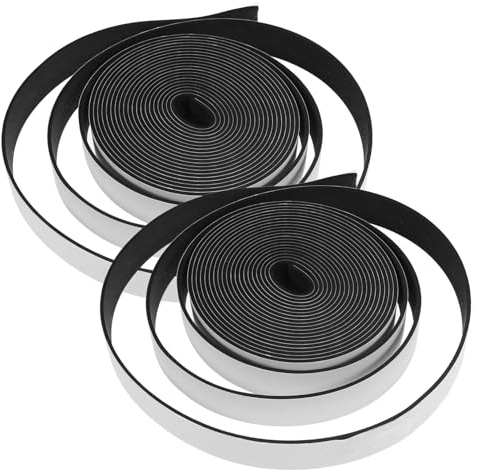 SHINEOFI Burlete Autoadhesivo Eva Negro 2 Rollos, Cinta Insonorizante Antideslizante para Puertas y Muebles, Reduce Vibración y Ruido en Coche o Ktv