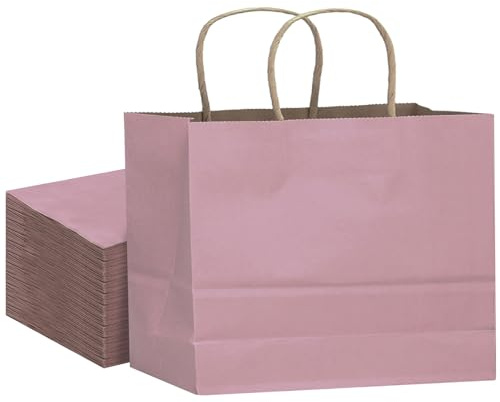 Gcardist 16PCS Sacchetti di Carta per Regalo con Manici in Bulk 32x25x11cm Rosa Sacchetti per Multiplici Usi (13x4.5x10, ampi e grandi)