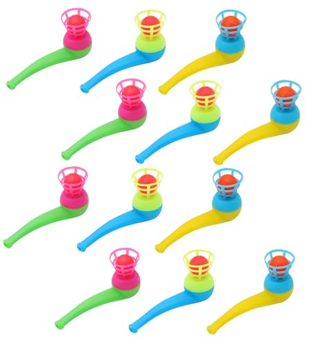 Juguete pelota flotante 12PCS – Divertido juego soplo pelota y pipa burbujas niños, perfecto para juegos fiesta niños – juguetes educativos soplo para juego equilibrio niño y juegos coordinación niño