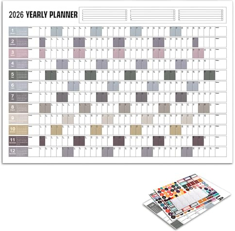 XXL Calendrier 2026 mural Violet Plié Agenda Annuel, Agenda Mural Avec Jours Fériés Français, Calendrier Mural 2026, Calendriers Muraux (74.2 x 52.5 cm)