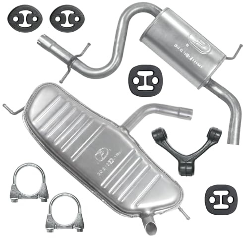 POLMOstrow Auspuff für VW Golf Plus 5 V 2003-2008 | Mitteltopf und Endtopf, Motoren: 1.6 FSI, Van