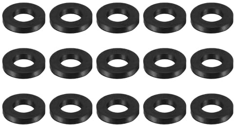 QUARKZMAN 15 Piezas De Arandelas Planas De Caucho De Nitrilo Sólido DN65 34mm DE X 19mm DI X 6mm Espesor Arandelas Grandes Juntas De Sellado Anillos O Espaciadores Planos De Caucho Negro