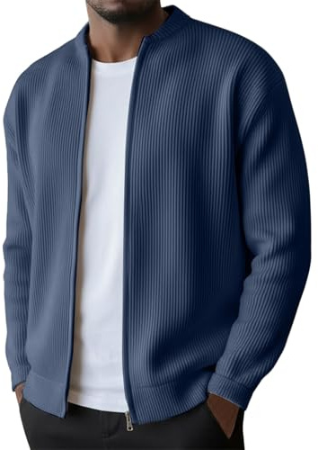 DUHGBNE Felpa Lunga Oversize da Uomo Taglia Forte con Tasche Stile Euro-Americano Autunno-Inverno Collo Alto Senza Cappuccio Giacca Morbida e Calda