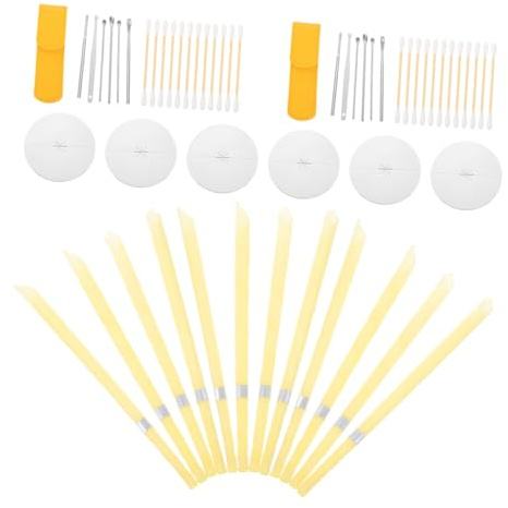 HONMEET Ohrenkerzen Satz mit Schutzplatten Aromatherapie Ohrenschmalzentferner für Erwachsene Natürliche Zur Sanften Ohrreinigung mit Wattestäbchen und Ohrenschmalzlöffel