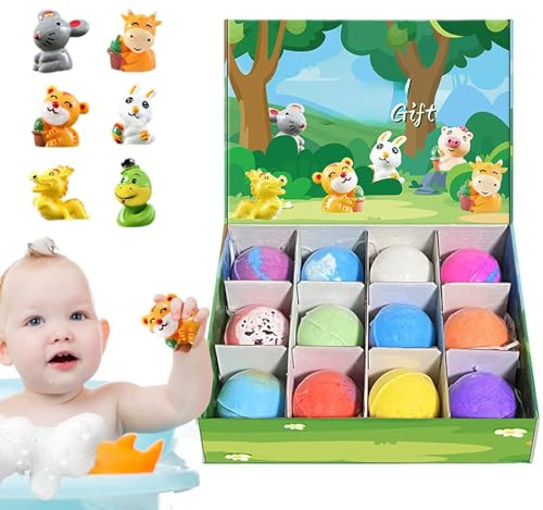 Badekugel mit Überraschungsspielzeug, handgefertigter Badeball, Spielball Überraschung, Land- und Meeresspielzeug, handgemachte natürliche Bio Ball 12-Pieces für d