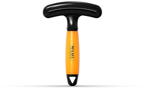 WAHL Double Row Rake - Cepillo para perros y gatos, cepillo 2 en 1, herramientas de aseo, elimina el pelo suelto, sin enredos, mango de gel, naranja