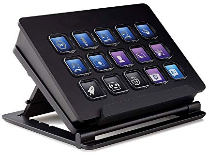 Elgato Stream Deck - Contrôleur de Création de Contenus en Direct, 15 Touches LCD Personnalisables, Support Réglable, Windows 10 et MacOS 10.13 ou Version Plus Récente