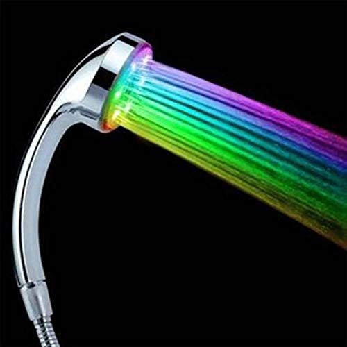 LED Rainfall Shower Head 7 Color Changing Shower Head No Battery Automatic Waterfall Shower Single Round Bathroom Showerhead,LED Shower Head