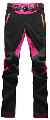 U/A Mujer Pantalones de Escalada con cinturón Pantalones de Trekking Softshell Pantalón de Acampada y Marcha (#1