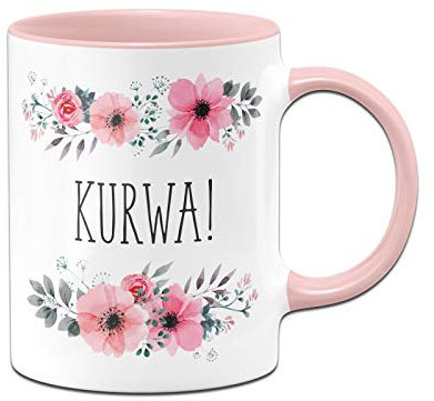 Tassenbrennerei Original - Tasse mit Spruch Kurwa - Kaffeetasse lustig polnisch, Polen - Spülmaschinenfest (Rosa)